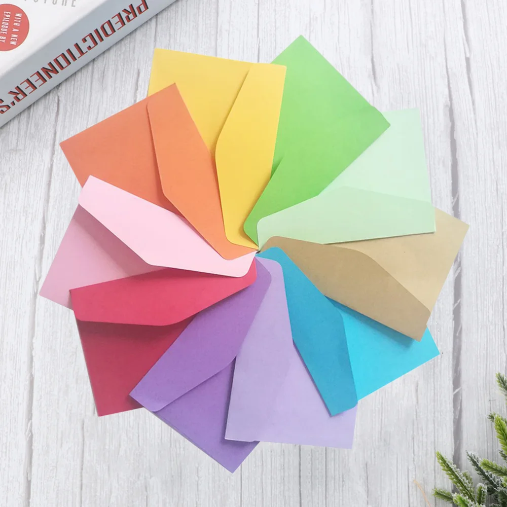 

160Pcs Lovely Color Paper Envelope Holder Blank Envelope Party Paper Envelopes (Random Color)