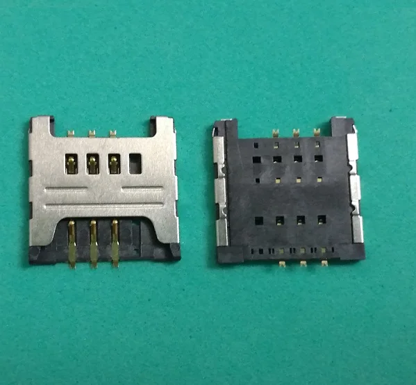 50 шт./лот новый SIM card reader Держатель Разъем для samsung I9000 S5360 I9220 N7000 i699 3520 S6358 лоток со