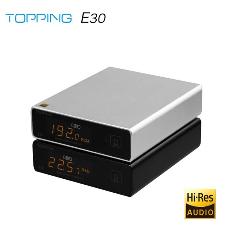 ЦАП декодер TOPPING E30 AK4493 XU208 32 бит/768K DSD512 сенсорное управление с дистанционным