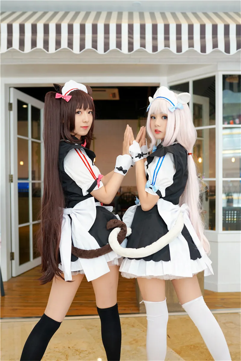 

Vanilla NEKOPARA Cosplay Vanilla Chocolate Maid Costume OVA Maid Uniform NEKOPARA Cosplay Cat Neko Girls Costume Women Free Ship