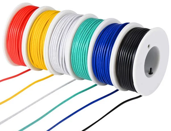 TUOFENG 22AWG PVC Electrical Wire Kit- 6 Different Colored 30 Feet spools- 22 Gauge Stranded Wire- Tinned Copper Hookup Wire Kit
