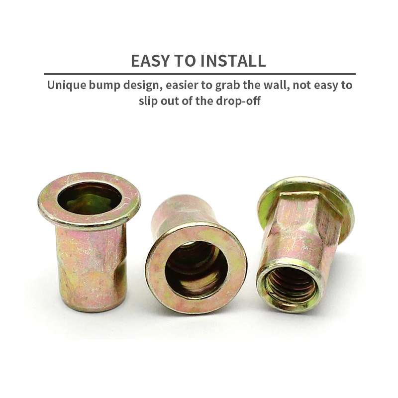 Набор гаек с плоской головкой из углеродистой стали 100 шт. | Инструменты