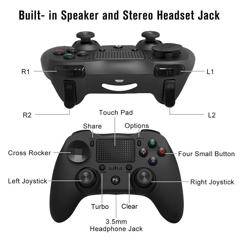 Беспроводной геймпад для PS4 контроллер Playstation Bluetooth джойстик геймпады PS4/PS4 Pro Slim