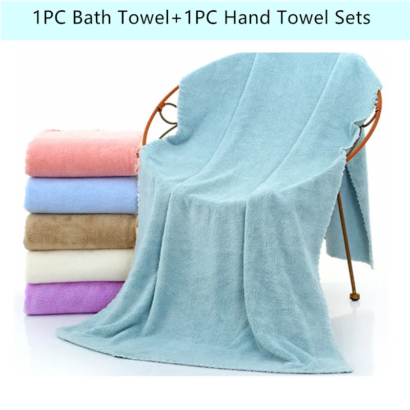 

2PC Soft Microfiber Bath Towel Super Absorbent Coral Velvet Beauty Spa Salon Turban Towels QuickDry Shower Dryer Body Hand towel