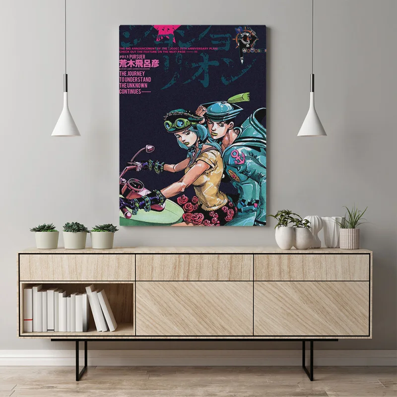 Деталь Джоджо 8 JoJolion аниме рамка деревянная стена искусство холст декоративные