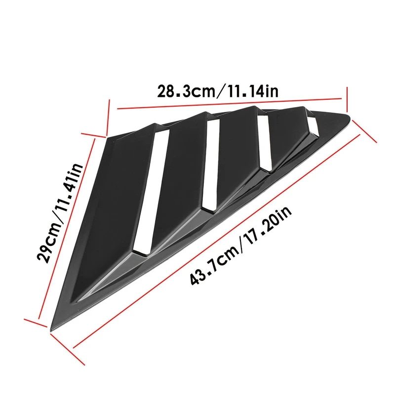1 пара глянцевых черных накладок на боковые окна Солнцезащитный чехол для Ford Fusion
