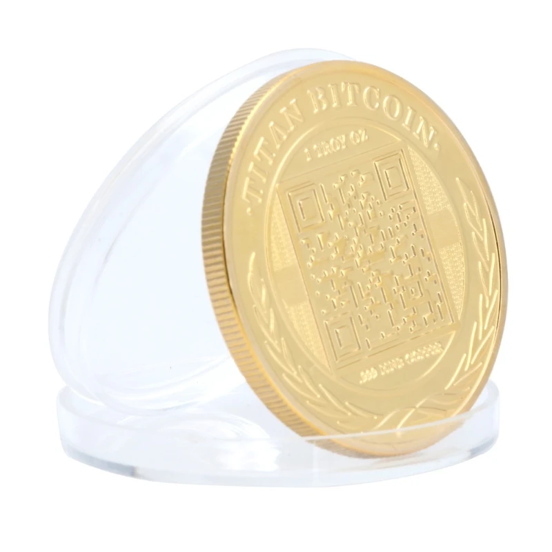 Gold Plated Titan Commemorative Coin BTC Bitcoin Collectible Collection Physical | Дом и сад