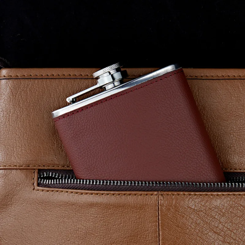 Портативная плоская фляжка персонализированный Кожаный Подарочный набор