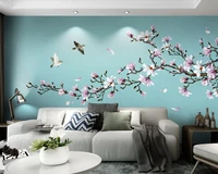 customized 3d wallpaper magnolia hand painted flowers and birds new chinese 8db mural background wall decorative painting