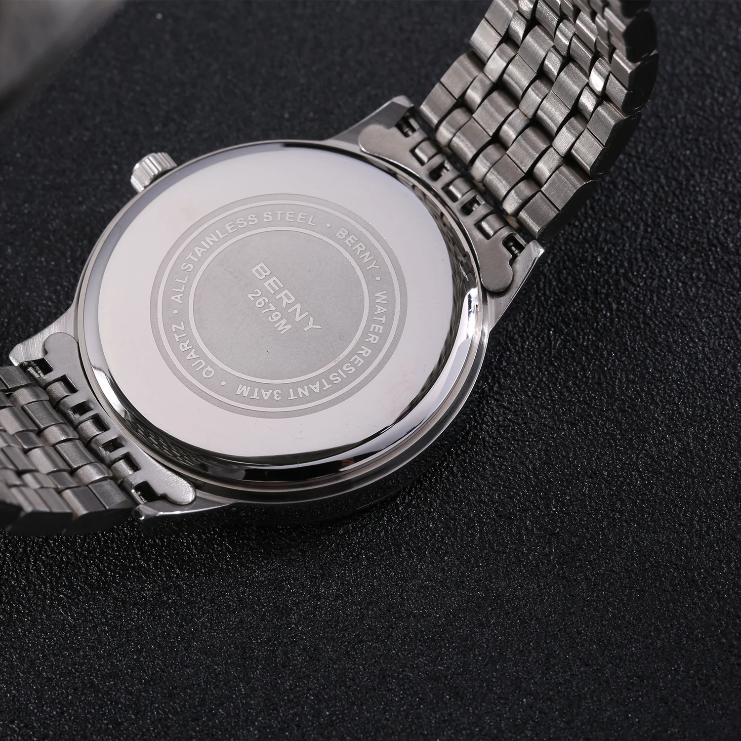 Berny Couple Watch Quartz Casual Dress Simple Wristwatch Stainless Steel Case Waterproof Analog Clock Ladies Reloj De Pareja