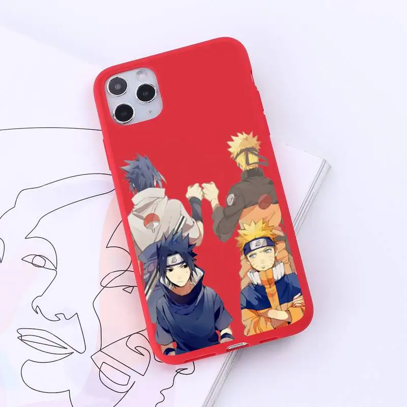 

Naruto Kakashi Sasuke anime Phone Case Candy Color for iPhone 6 7 8 11 12 s mini pro X XS XR MAX Plus