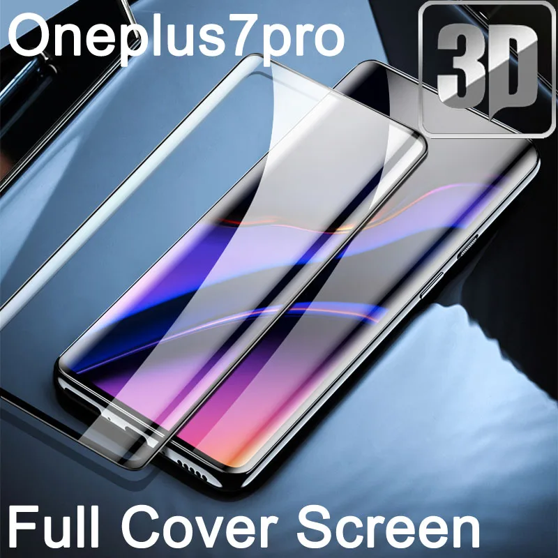 9H 3D закаленное стекло LCD для oneplus pro7 изогнутая полная зеркальная Обложка 7 pro 6 67