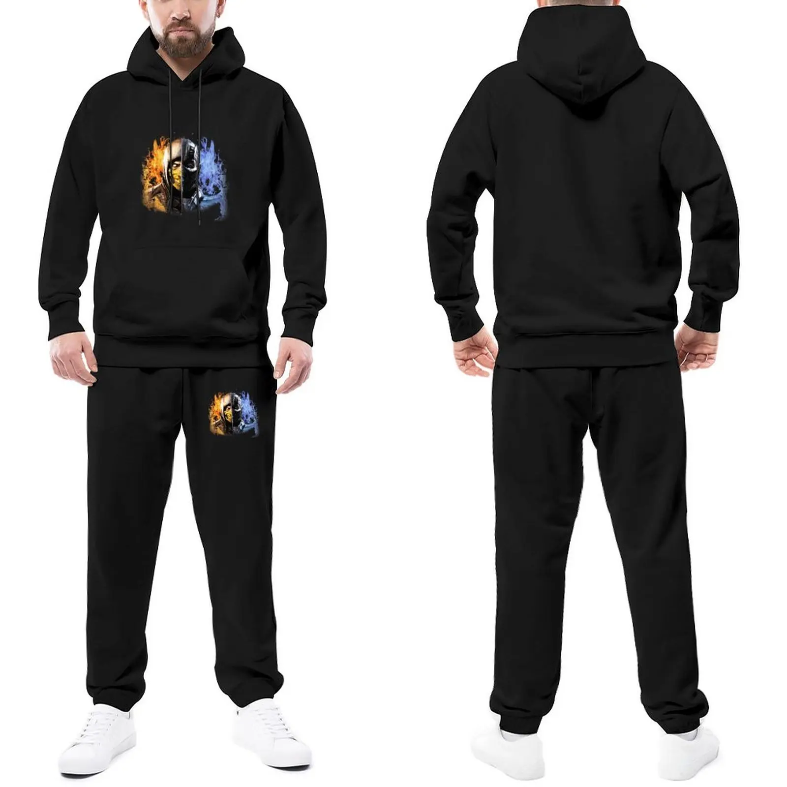 

Sub Zero Mens Tracksuit Set Mortal Kombat Men Sweatsuits Sale Sweatpants and Hoodie Set Jogging