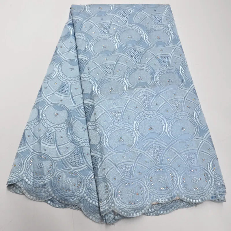 

Free Shipping Purple High quality wedding lace African Fabric lace with stones 5 Yards 100% Cotton Swiss Voile Lace-N8860