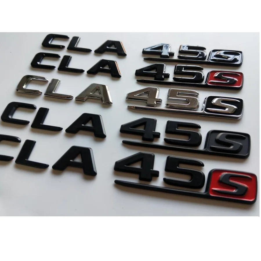 Хромированные черные красные буквы CLA 45 S багажник значки длинные эмблема стиксер