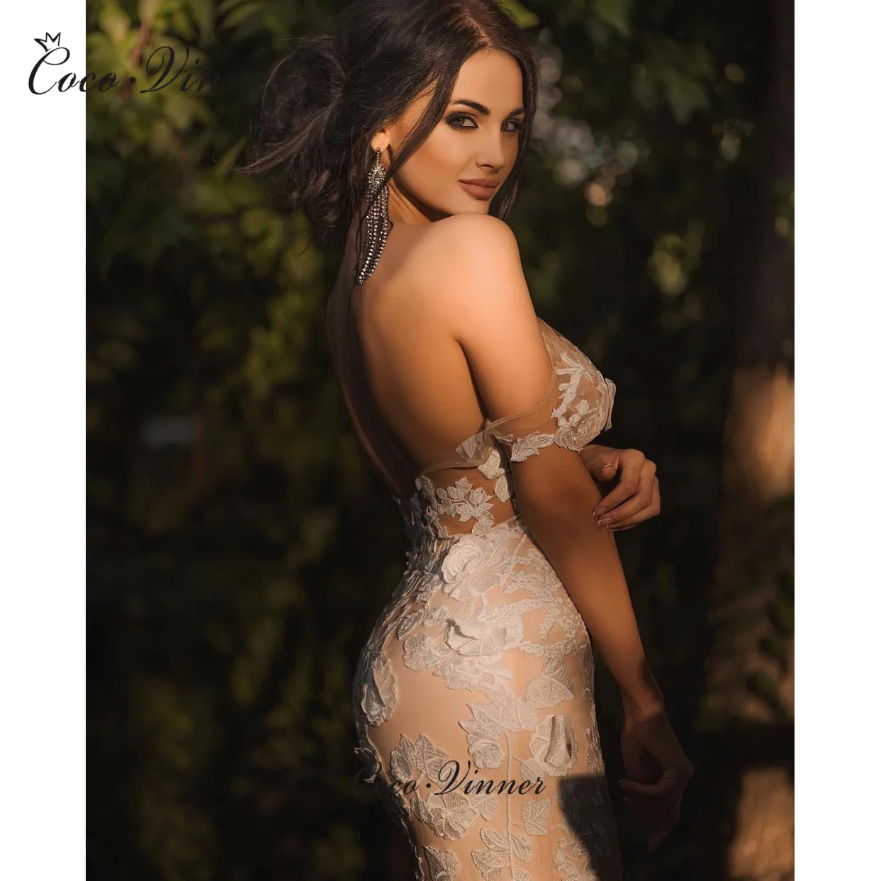 Cap Sleeves Embroidery Europe Mermaid Wedding Dresses 2021 Champagne Sexy Backless Bridal Gown Court Train Dress W0519 | Свадьбы и