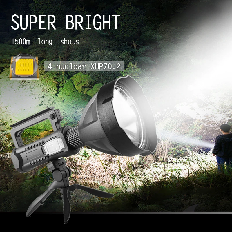 

Powerful 30000 lumens XHP70.2 flashlight USB Charging torch super bright LED searchlight waterproof camping lantern rechargeable