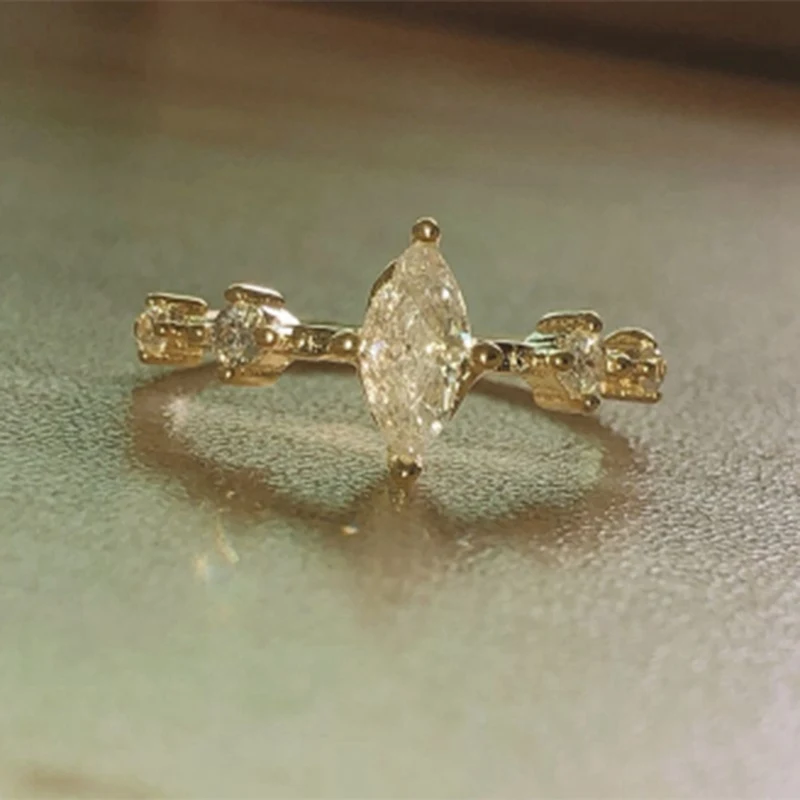 Огранка маркиз обручальное кольцо для женщин три камня кластера свадебные