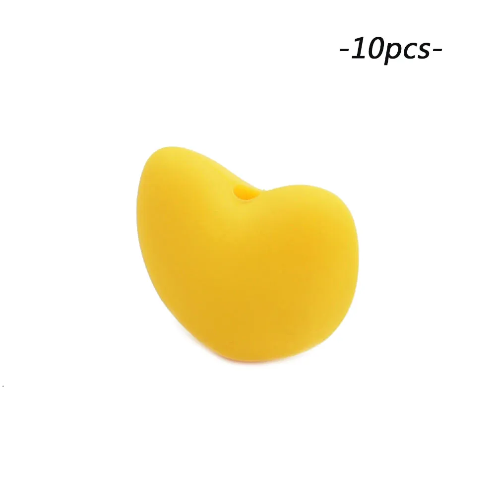 yellow LOFCA 10 шт Силиконовая соска бисер ребенок прорезывание зубов игрушки жевательные Новорожденные кормящие Прорезыватели бусины прорезывание зубов ожерелье аксессуары - Цвет: yellow
