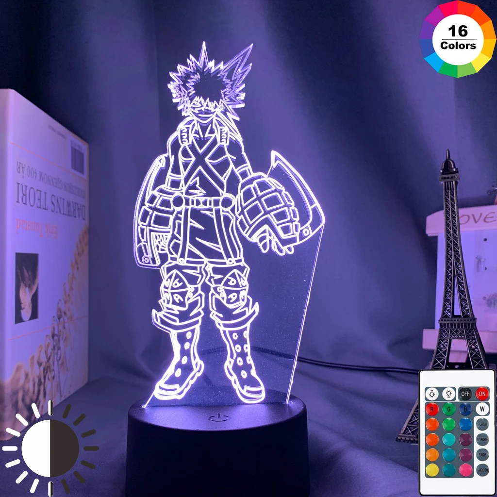 3d лампа Katsuki Bakugo фигурка ночник для детской спальни светодиодный сенсорный