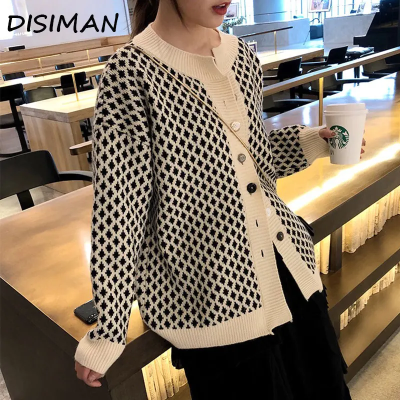 Осенне-зимний повседневный черный кардиган больших размеров женский новый