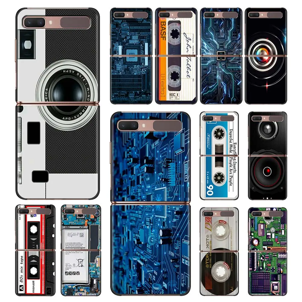 

Retro Vintage Camera Cassette Battery Foldable Hard Case For Samsung Z Flip Phone Case For Galaxy Z Flip Z Flip3 5G Cover Fundas