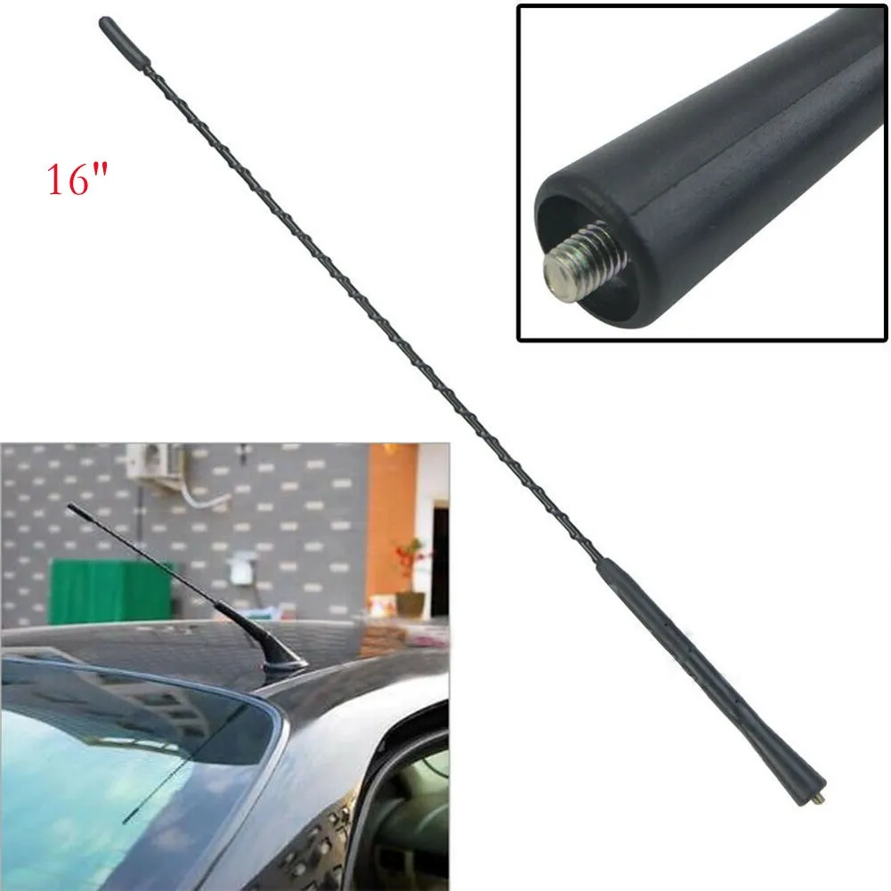 

Car Auto Roof Mast Stereo Antenna AM/FM Radio Aerial M4/M5/M6 Type Screw Black Rubber Universal Auto Replacement Accessories
