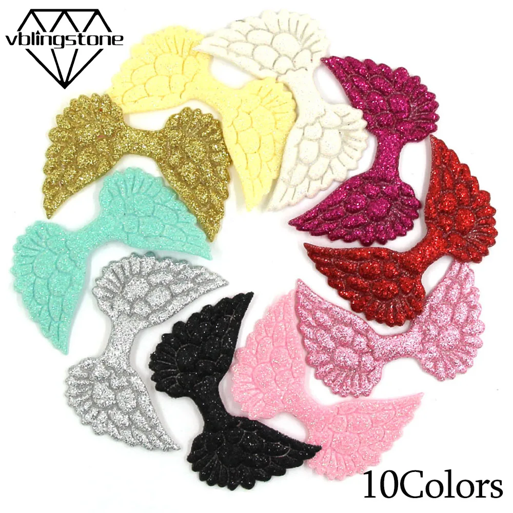 20 шт. блестящие патчи в виде ангельских крыльев разноцветные с блестками для