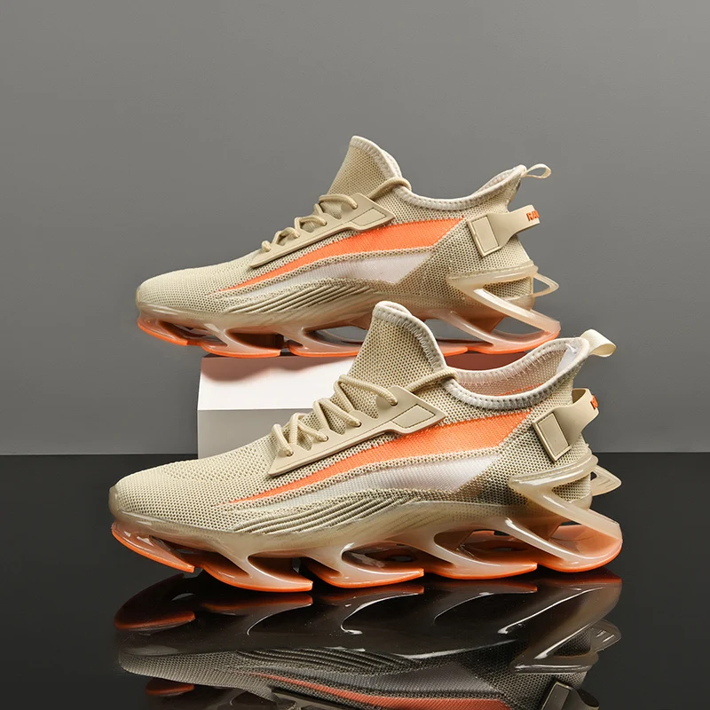 

Original Men Running Shoes Black Beige Athletic Shoes For Mens Non-Slip Jogging Shoes Man Mesh Breathable Walking Sneakers Men