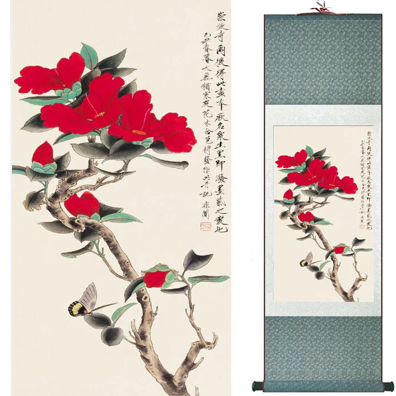 Цветы картины для дома офиса украшение китайский свиток живопись Птицы картина с