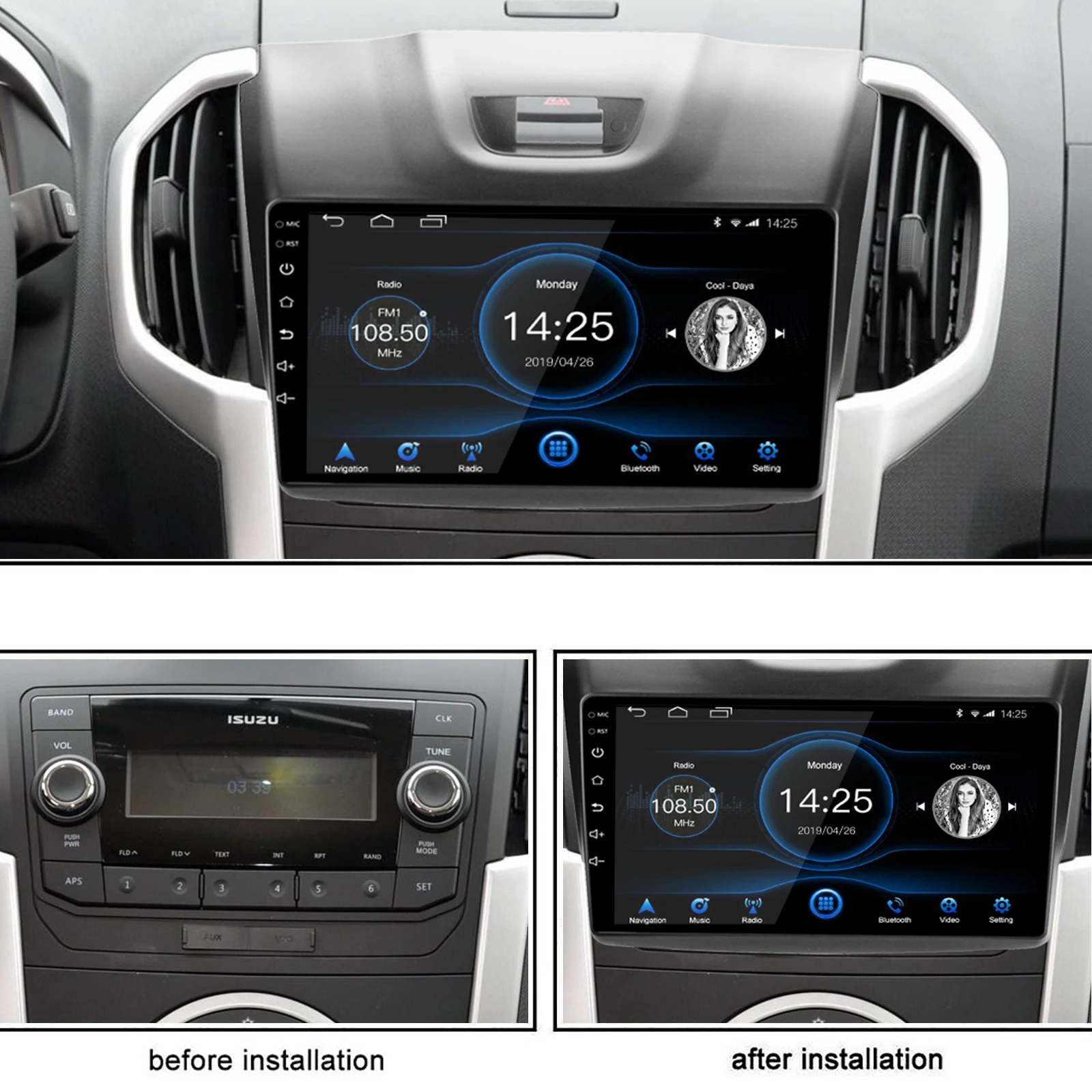 DSP андроид 10 Автомобильная магнитола для Isuzu D MAX 2012 2018 IPS Экран 2 ГБ + 16 RDS GPS Navi MirrorLink