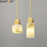 2022 new chinese style marble chandelier bedroom bedside nordic single head creative copper light luxury restaurant bar lamp