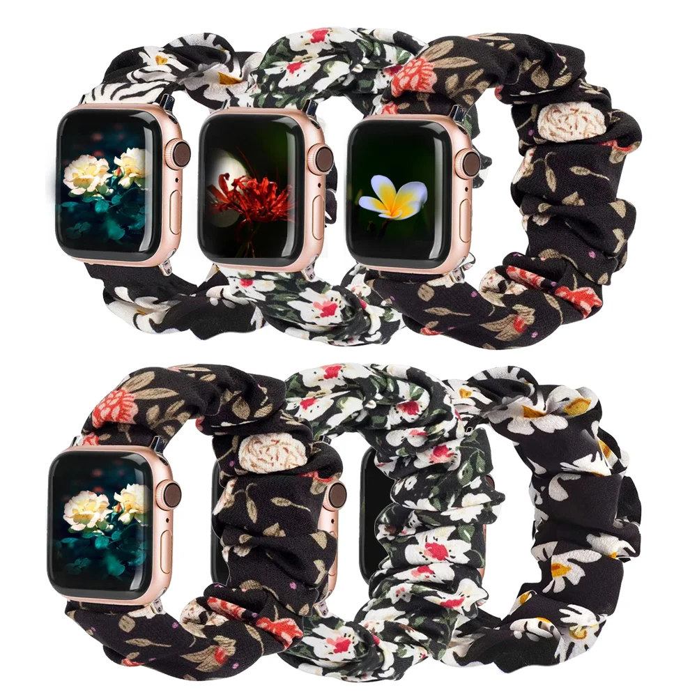 Фото Ремешок эластичный для Apple Watch 7 41 мм 45 6 5 4 SE 40 44 сменный разноцветный браслет iwatch