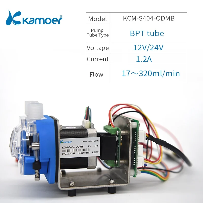 Kamoer Новое поступление Горячая распродажа! ККМ 12/24V шаговый мотор перистальтический насос с использованием геотермальной энергии(13,5~ 320 мл/мин., 4/8 роторов - Напряжение: KCM-S404-ODMB
