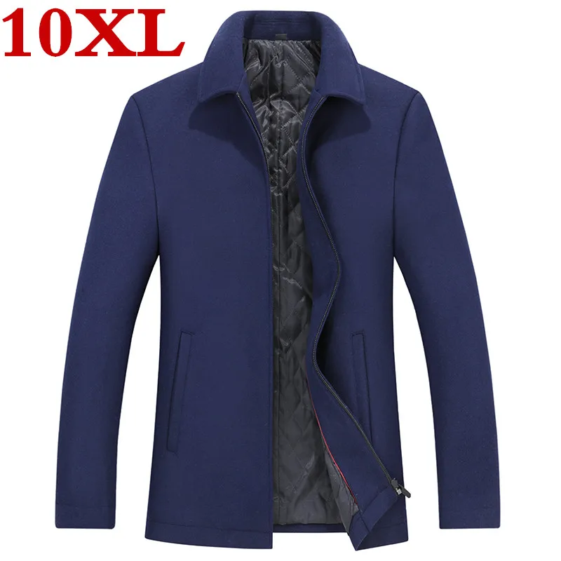 Большие размеры 10XL 9XL зимнее пальто мужские модные шерстяные высокого класса