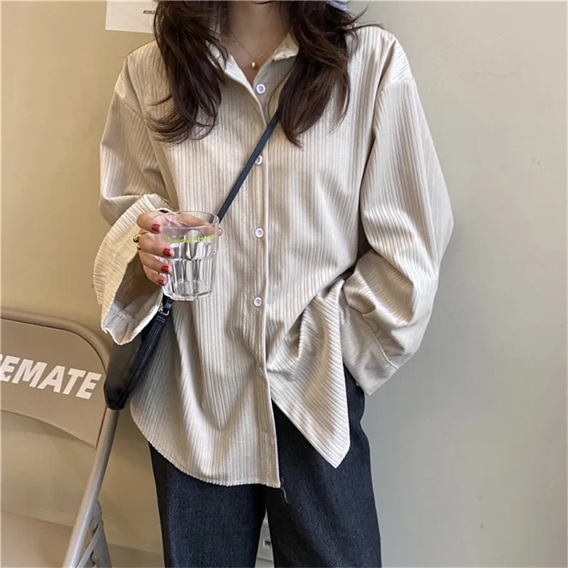 HziriP Vintage Women Shirt Blouses 2021 New Spring OL Single Breasted Blouse Female Solid Loose Casual Shirts Tops Blusas Mujer | Женская