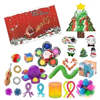 christmas advent countdown calendar toy set silicone sensory decompression tabletop puzzle decompression toy for child gift