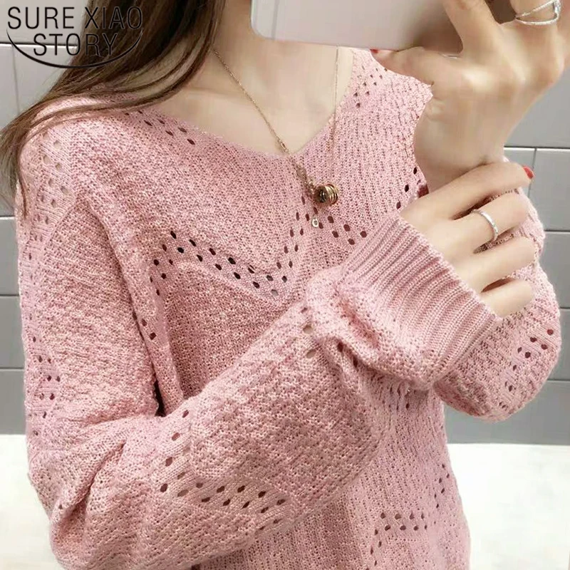 Spring 2021 New Fashion Knitted Women Sweater Long Sleeve V-neck Elegant Clothing Sweaters And Pullovers 5456 50 | Женская одежда