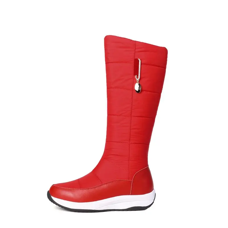 ASUMER/Большие размеры 35-44, сапоги из натуральной коровьей кожи высокого качества женские теплые зимние сапоги на меху женские зимние сапоги до колена