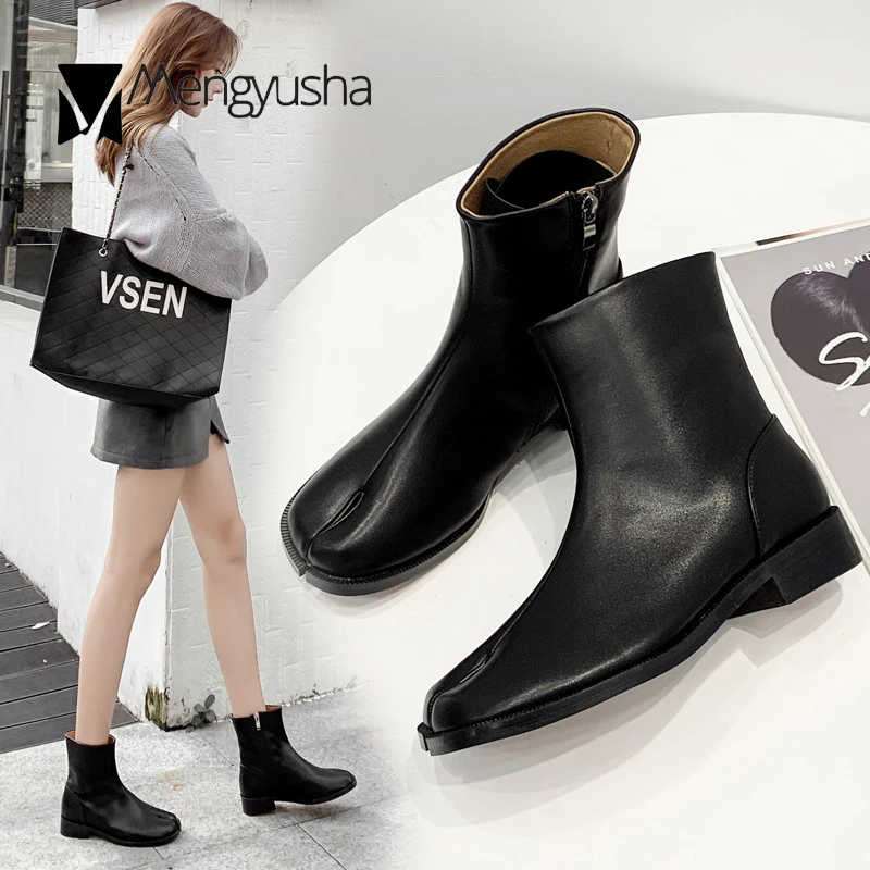 Tabi туфли ниндзя женские высококачественные кожаные рыцарские ботинки из