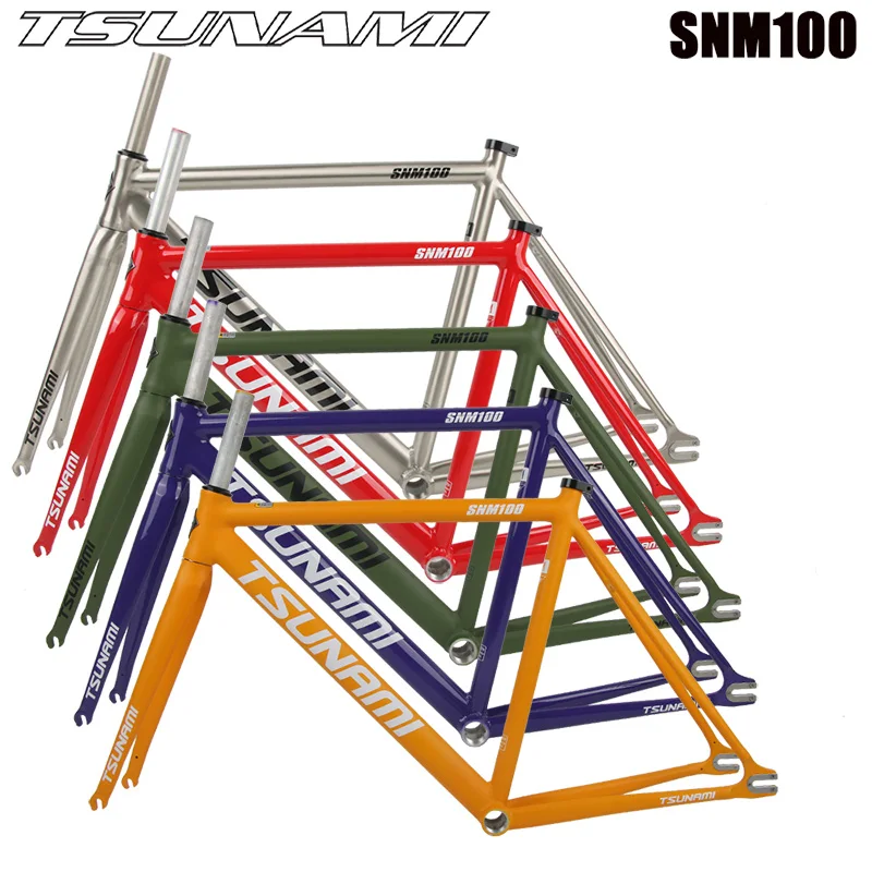 Купи Aluminum Fixed Gear Frame Fork SNM100 700c Fixie Bike 49cm 52cm 55cm 58CM Bicycle Parts Frameset High Quality за 9,787 рублей в магазине AliExpress