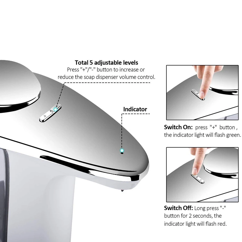 Автоматический диспенсер для мыла компактный сенсор Насос Регулируемый дозатор