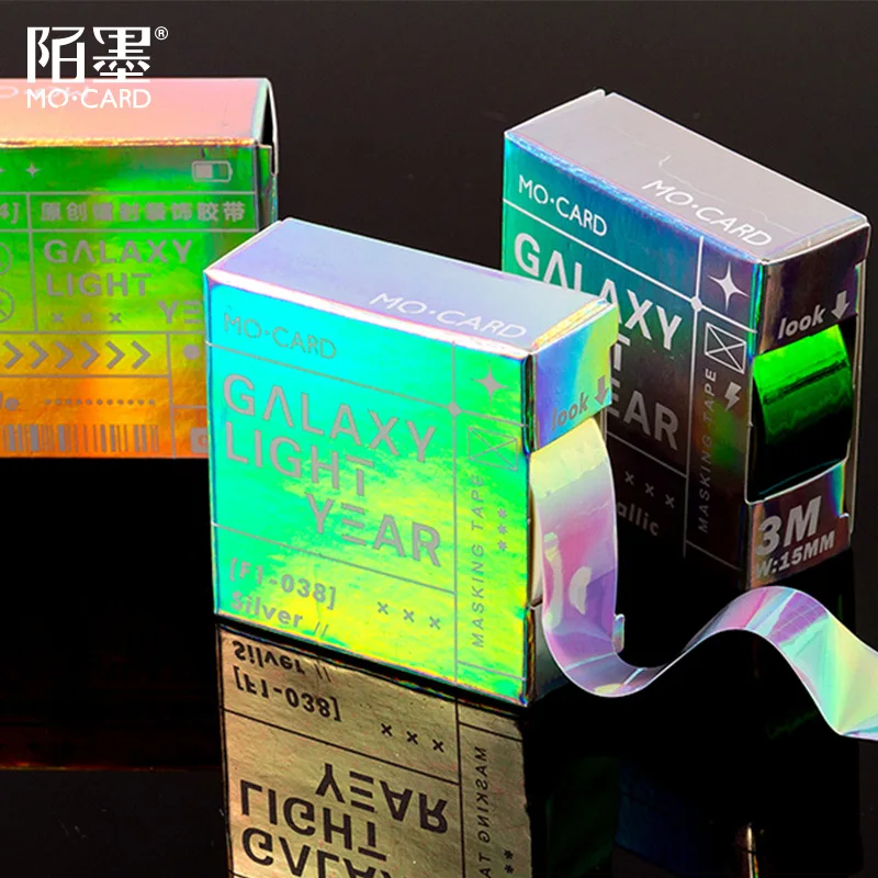 Galaxy Light Year Series Rainbow laser Planner Handbook Decorative Washi Masking Tape School Supplies Stationery Album Stickers