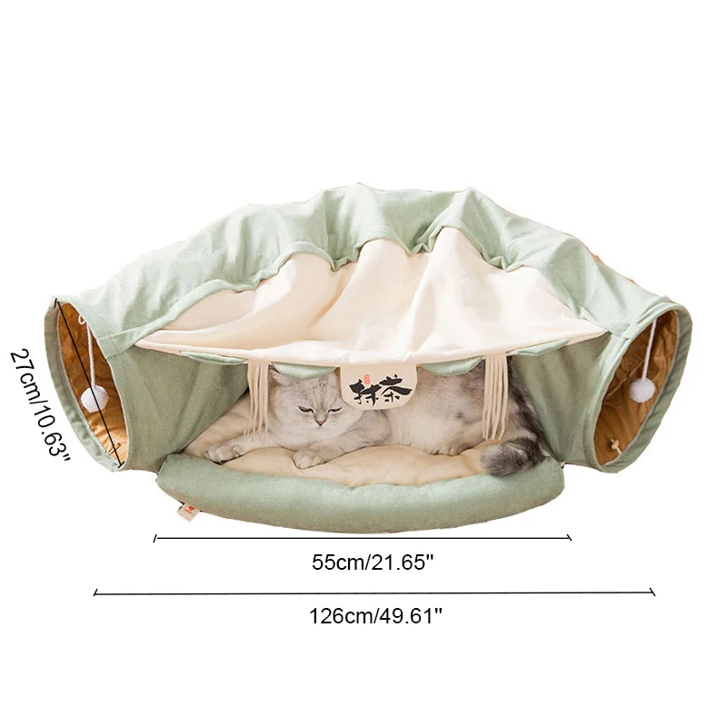 Съемный туннель для кошек кровать спальный коврик домашних животных складной