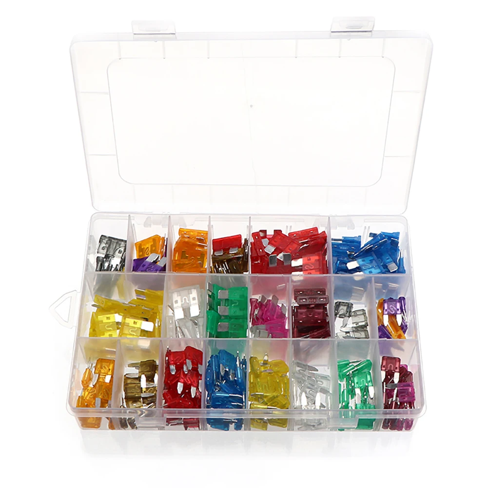 

300Pcs Car Truck Mini Fuse Blade 2A 3A 5A 7.5A 10A 15A 20A 25A 30A 35A 40A Small Size Blade Car Fuse Assortment Set w/Box Clip