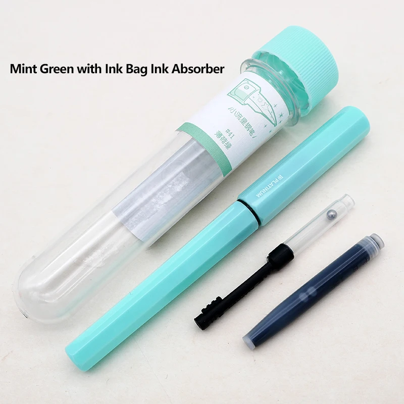 Mint Green Японский Платиновый маленький метеоритный отток восьмиугольный Анти-прокатки ручка Полюс PQ-200 детская ручка студентов - Цвет: Mint Green
