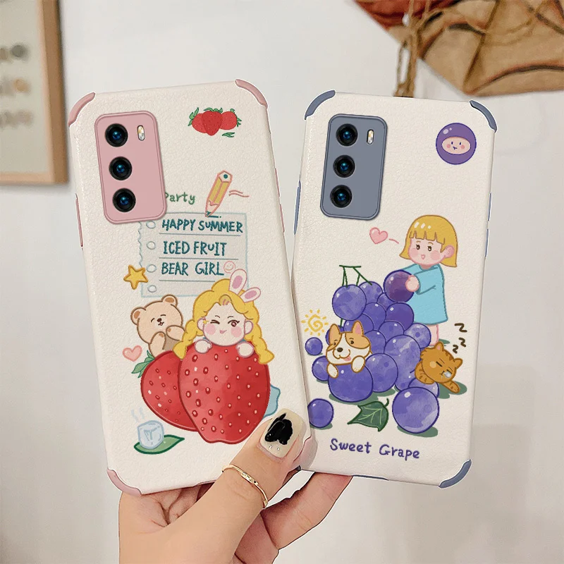 

Strawberry Jelly Phone Case For Huawei P40 P30 P20 Pro Lite Mate 40 30 20 Pro lite 20X Y9S Y8P Y7a P Smart 2021 Cover