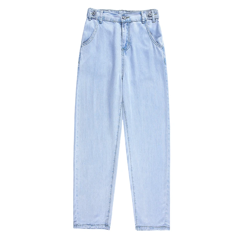

DIMANAF Women Jeans Wide Leg Pants Basic High Waist Denim Harem Female Belt Blue Trousers Oversize Fashion Pants 5XLOversize