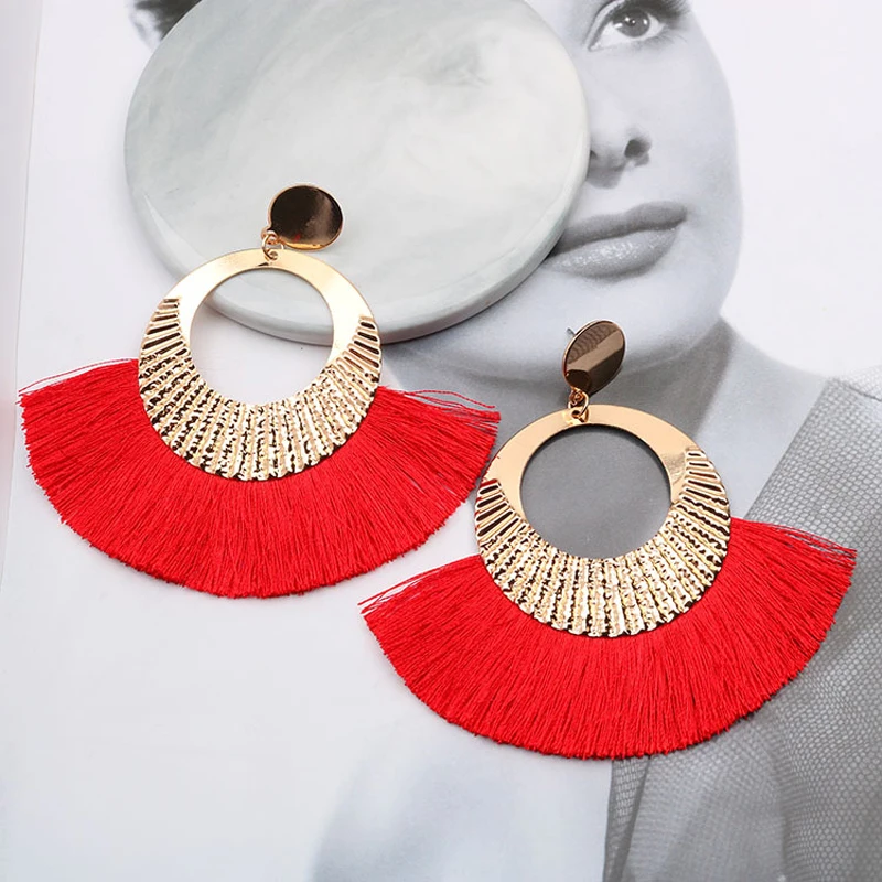 2019 серьги с кисточками в богемном стиле цветные кристаллами роскошные подвески