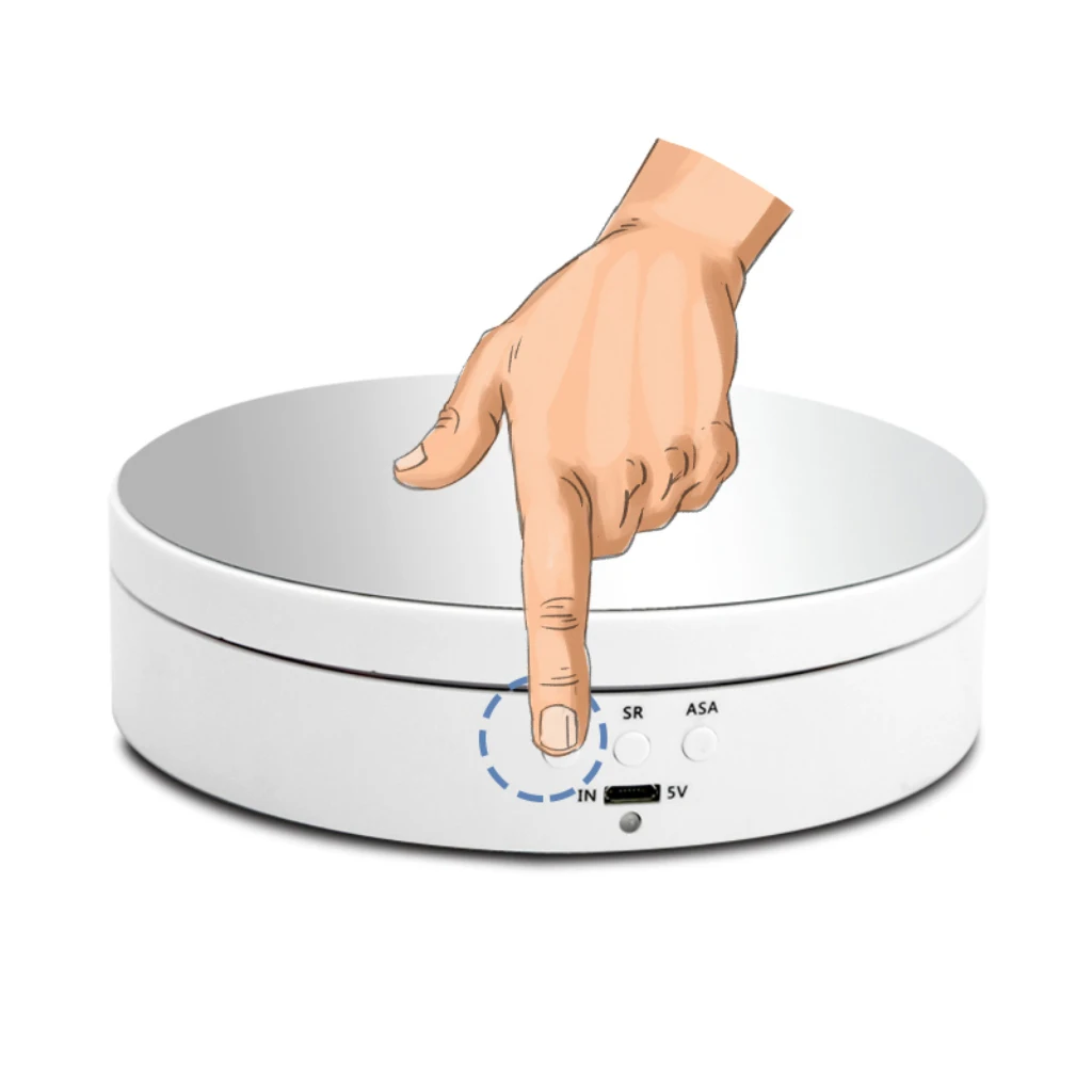 3 Speeds Electric Rotating Turntable Display Stand for Jewelry cosmetics,Battery/USB Powered - 2 Colors for Choose